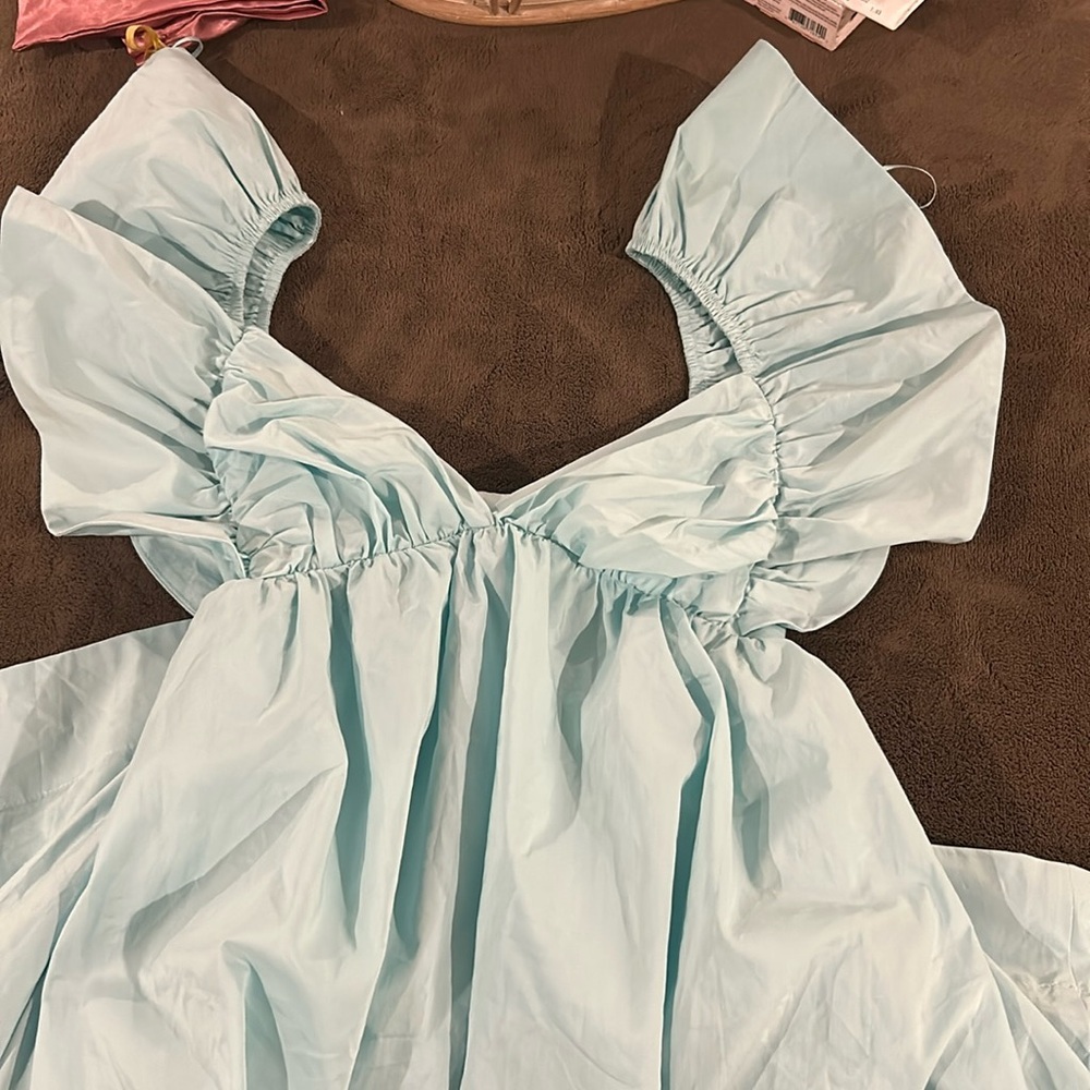 Lyn Burches Flutter sleeve babydoll dress size M